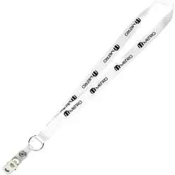 Value Lanyard - 3/4 inches - Snap with Metal Bulldog Clip