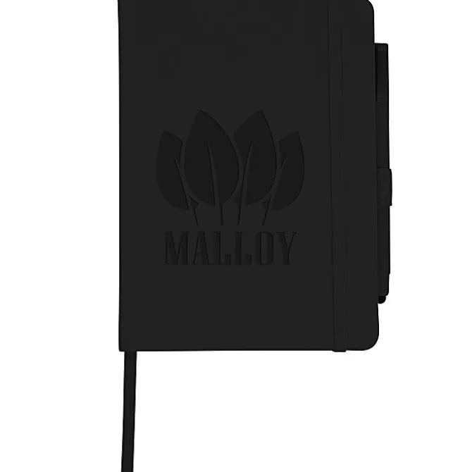 Vienna Satin Touch Hard Cover Notebook with Pen - Debossed