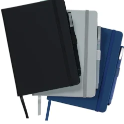 Vienna Satin Touch Hard Cover Notebook with Pen - Debossed - 24 hr