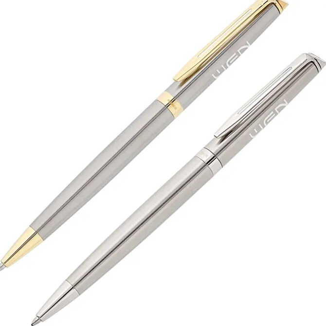 Waterman Hemisphere Twist Metal Pen - Stainless Steel