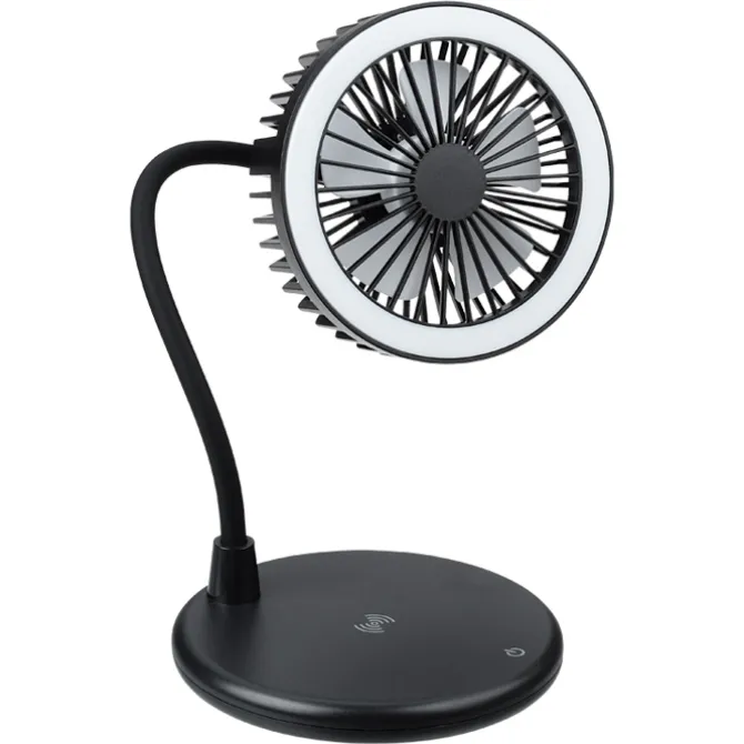 Wireless Charger Desktop Fan with Ring Light