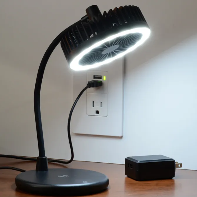 Wireless Charger Desktop Fan with Ring Light