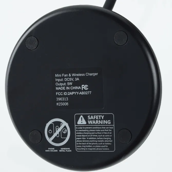Wireless Charger Desktop Fan with Ring Light