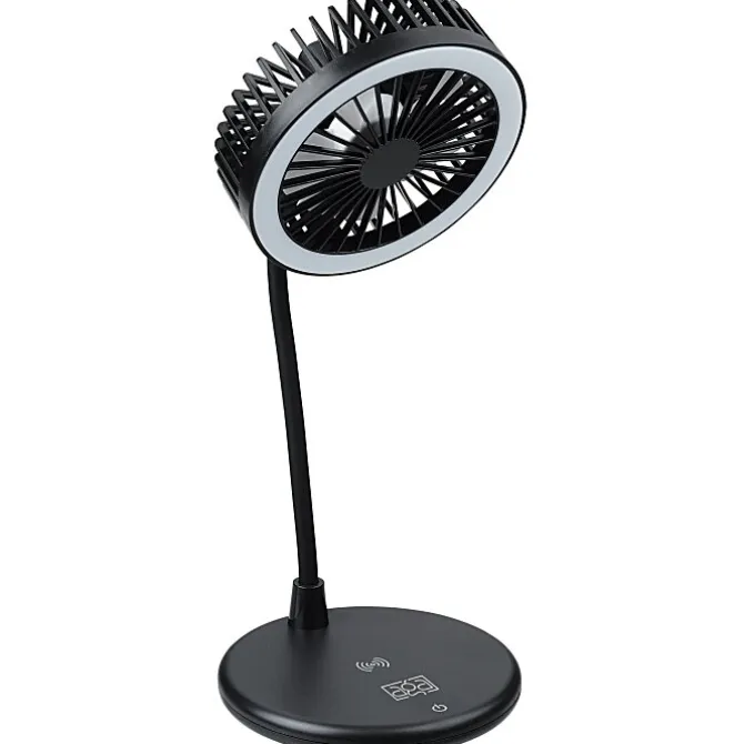Wireless Charger Desktop Fan with Ring Light