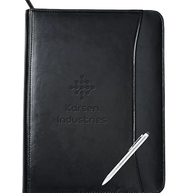 Zippered Leather Portfolio Set
