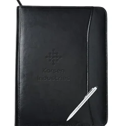 Zippered Leather Portfolio Set - 24 hr