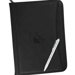 Zippered Vinyl Portfolio Set - Debossed