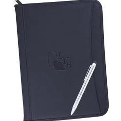 Zippered Vinyl Portfolio Set - Debossed - 24 hr