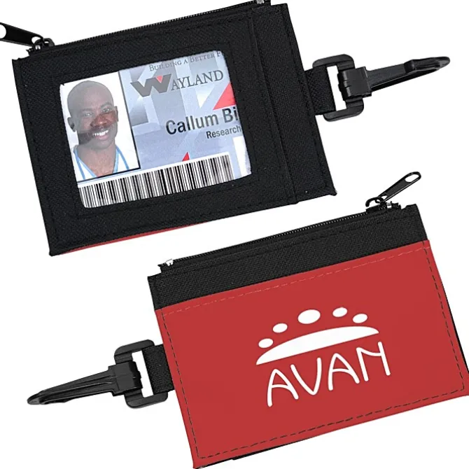 Zip Pouch ID Holder - Black